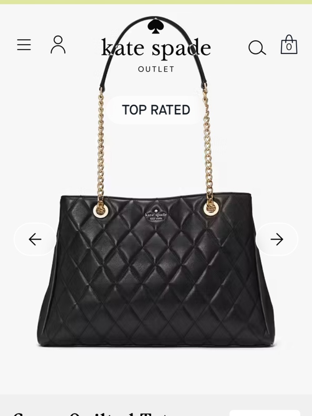Kate Spade Black Quilted Carey Purse